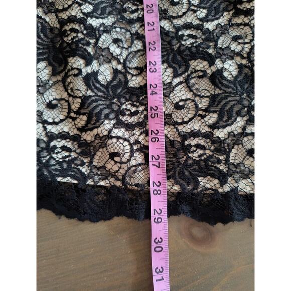 White House Black Market Dress Wmns Sz 4 Black Strapless Beaded Lace Knee Length - Picture 12 of 16